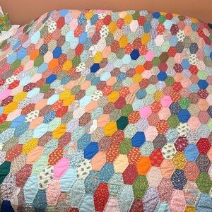Queen Size Oddfellow Colorful Patchwork Quilt